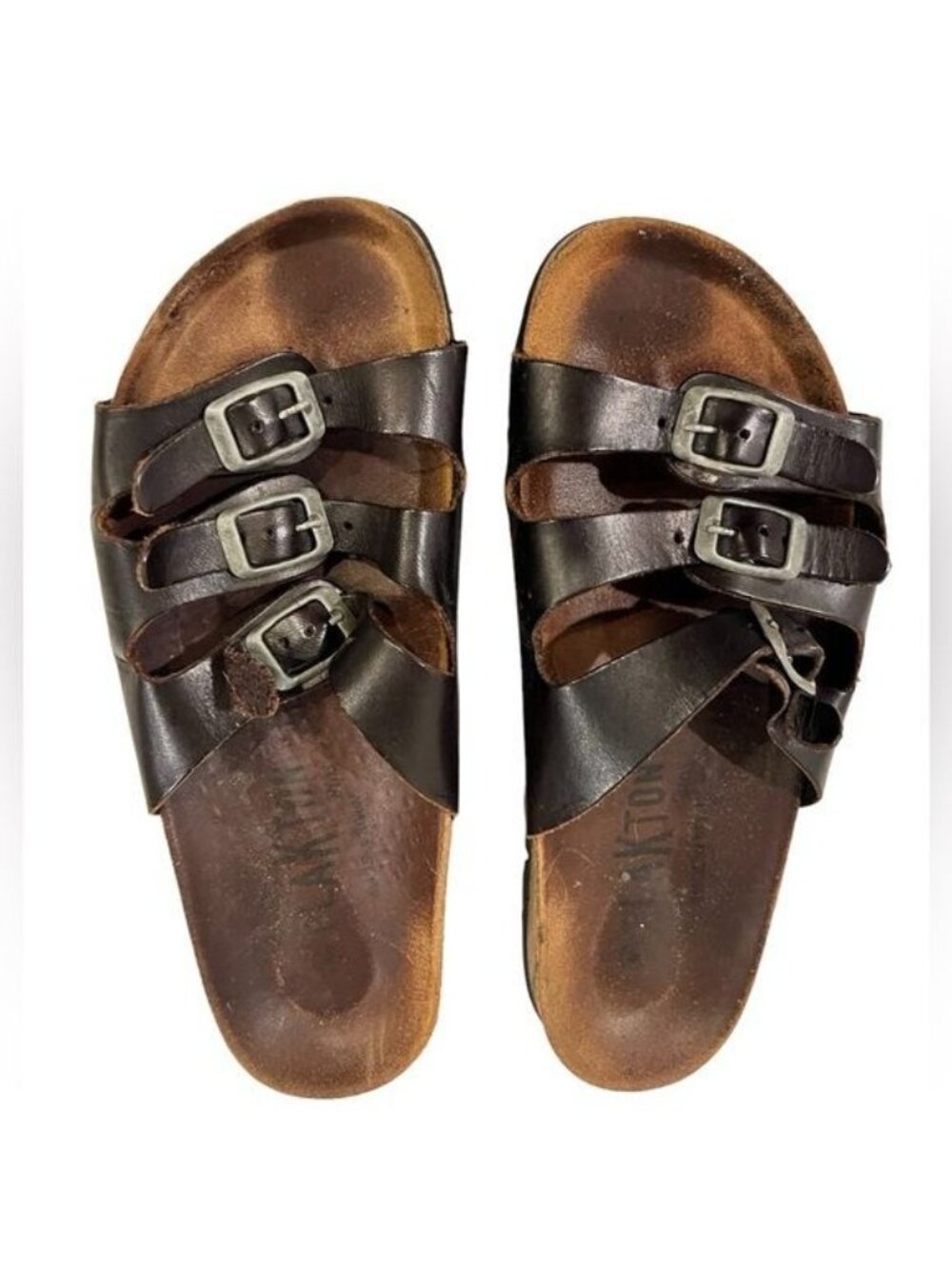 Plakton Sandals Made in Spain Brown Leather Size 38 EU Size 7.5 US